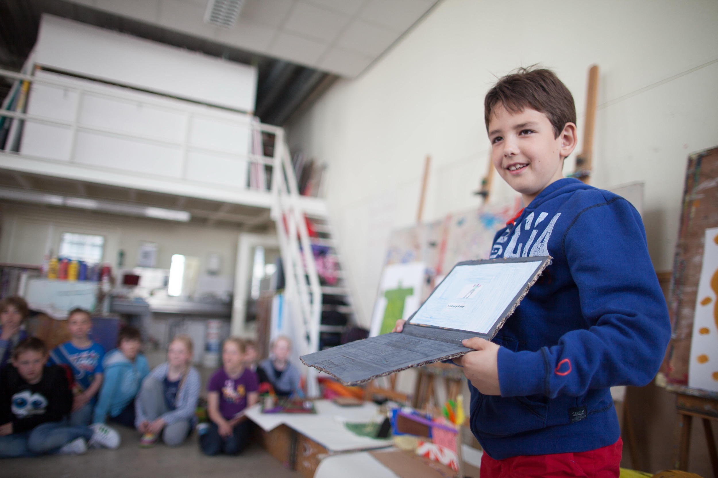 tijdens Leerlingen tijdens het maken van opdrachten op VAK-Delft in Delft door Stefan Segers